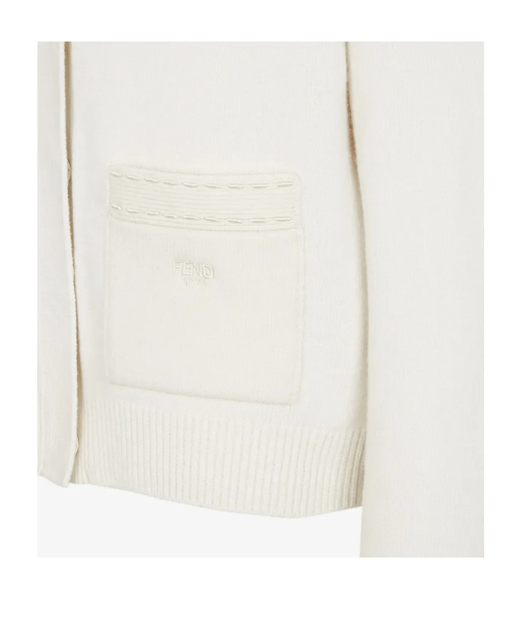 Logo Embroidered V-Neck Cardigan
