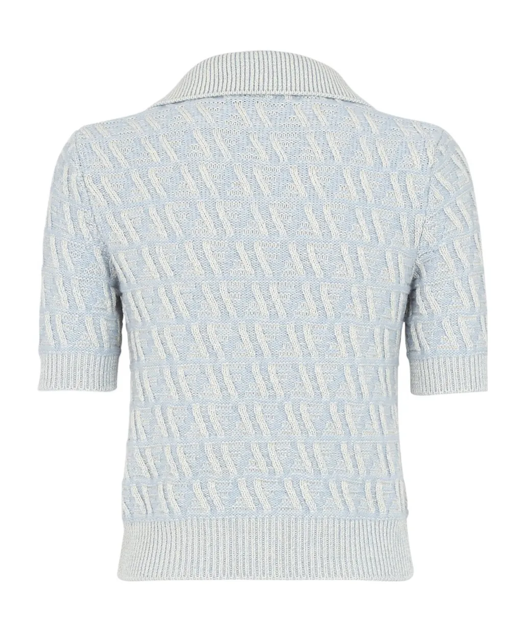 Ff Jacquard Short Sleeved Knitted Jumper