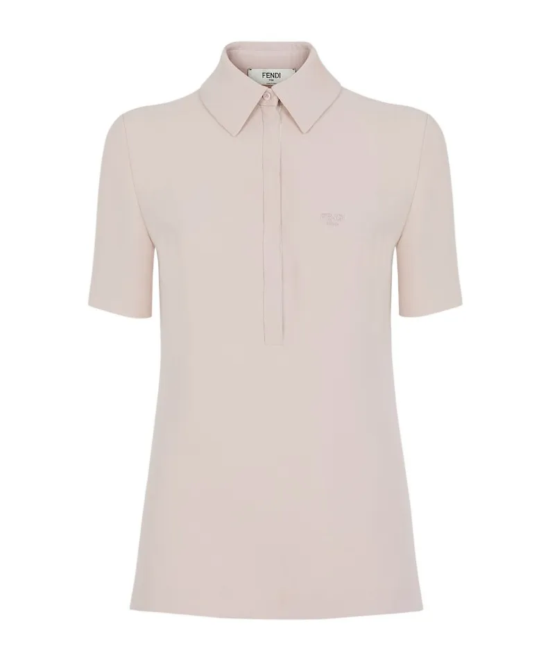 Logo Embroidered Short Sleeved Polo Shirt