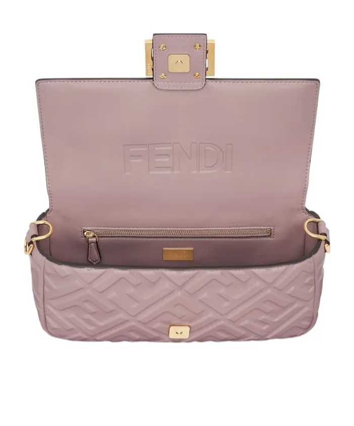 Ff Motif Foldover Top Medium Shoulder Bag