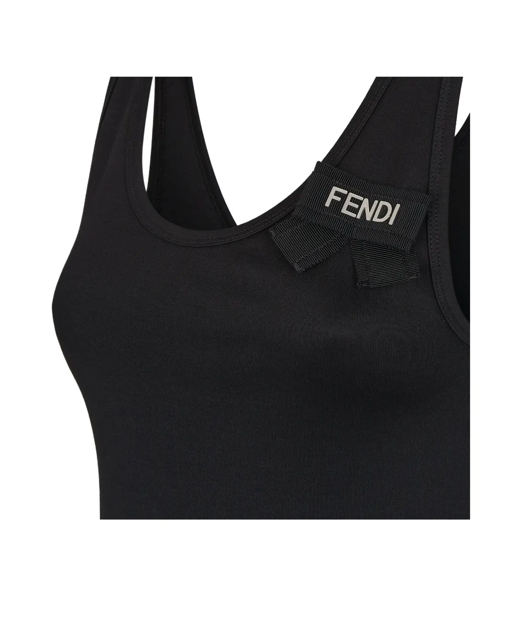 Logo Plaque Ribbon Detailed Tank Top