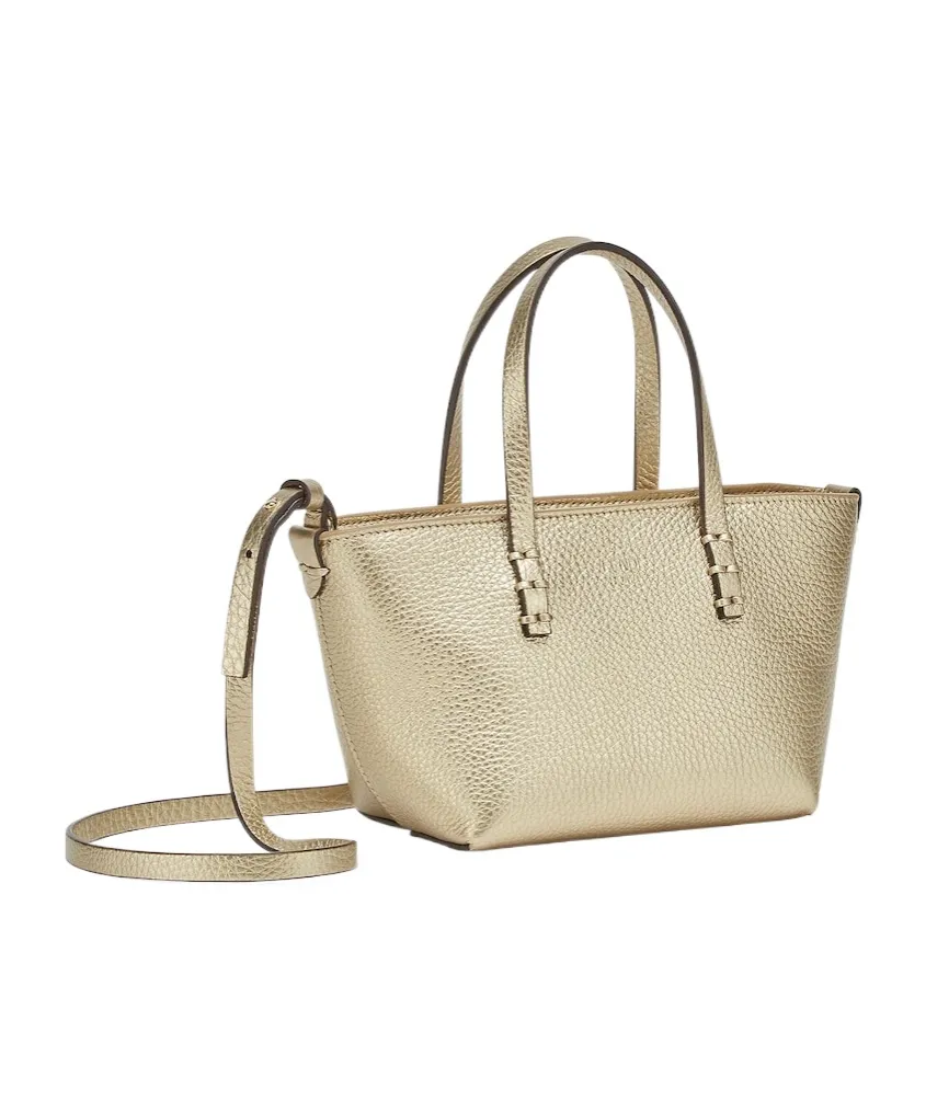 Champagne-Coloured Selleria Mini-Bag With 62 Hand-Sewn Topstitches
