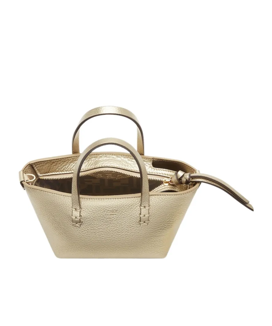Champagne-Coloured Selleria Mini-Bag With 62 Hand-Sewn Topstitches