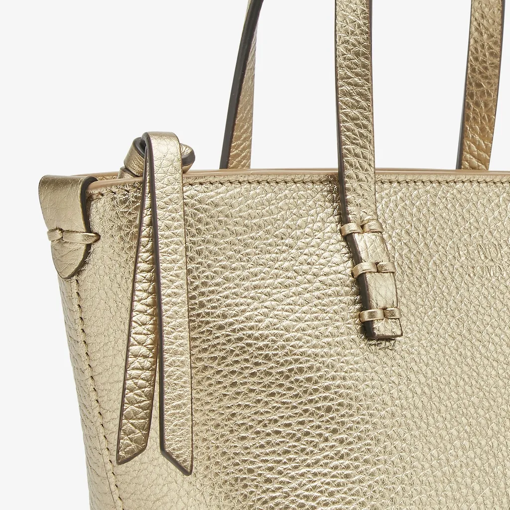 Champagne-Coloured Selleria Mini-Bag With 62 Hand-Sewn Topstitches