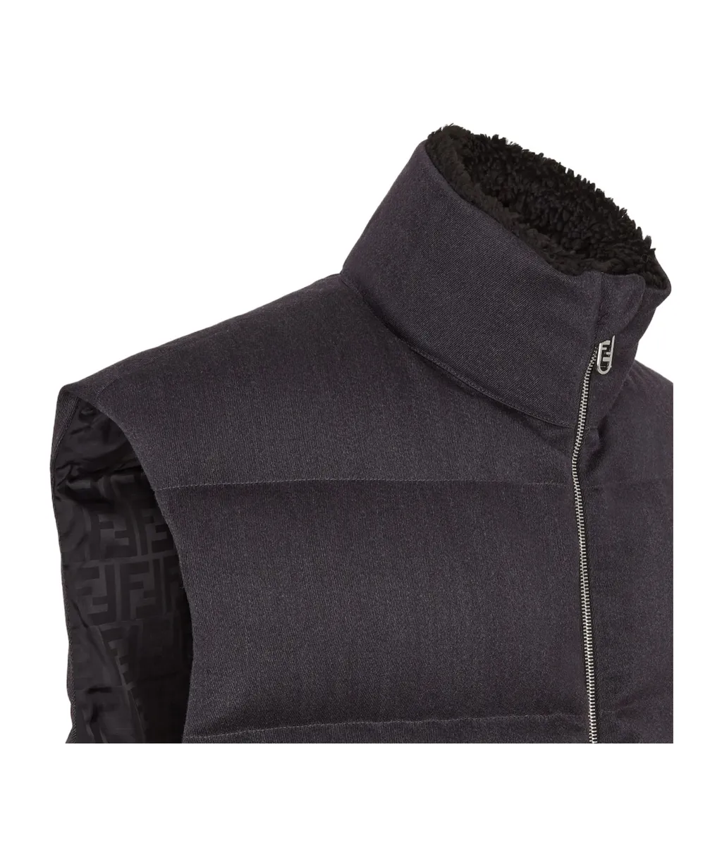 High-Neck Zipped Gilet