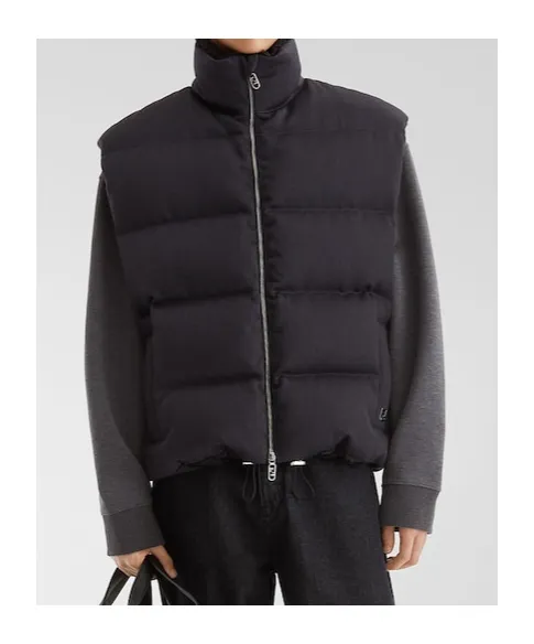 High-Neck Zipped Gilet