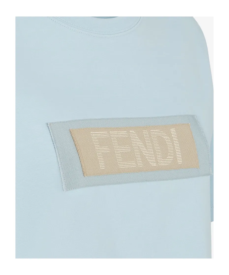 Logo Patch Crewneck Cropped T-Shirt