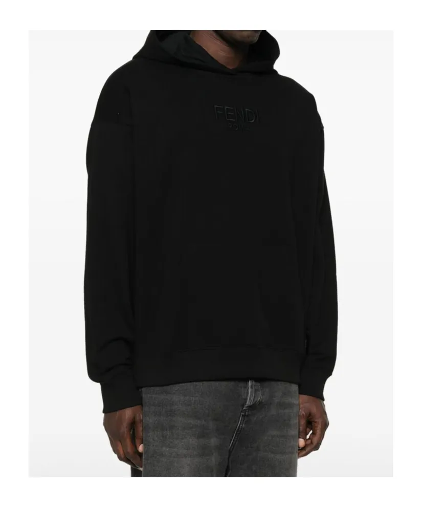 Logo Embroidered Long Sleeved Hoodie