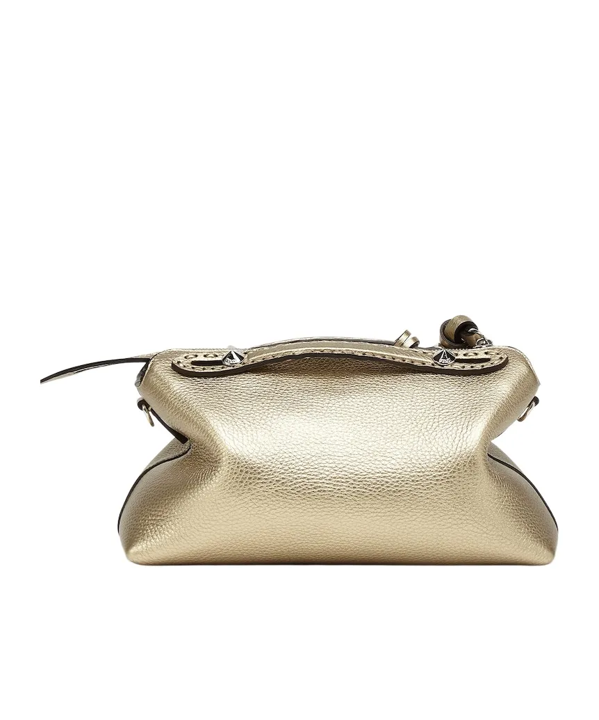 Champagne-Coloured Selleria Bag With 192 Hand-Sewn Topstitches