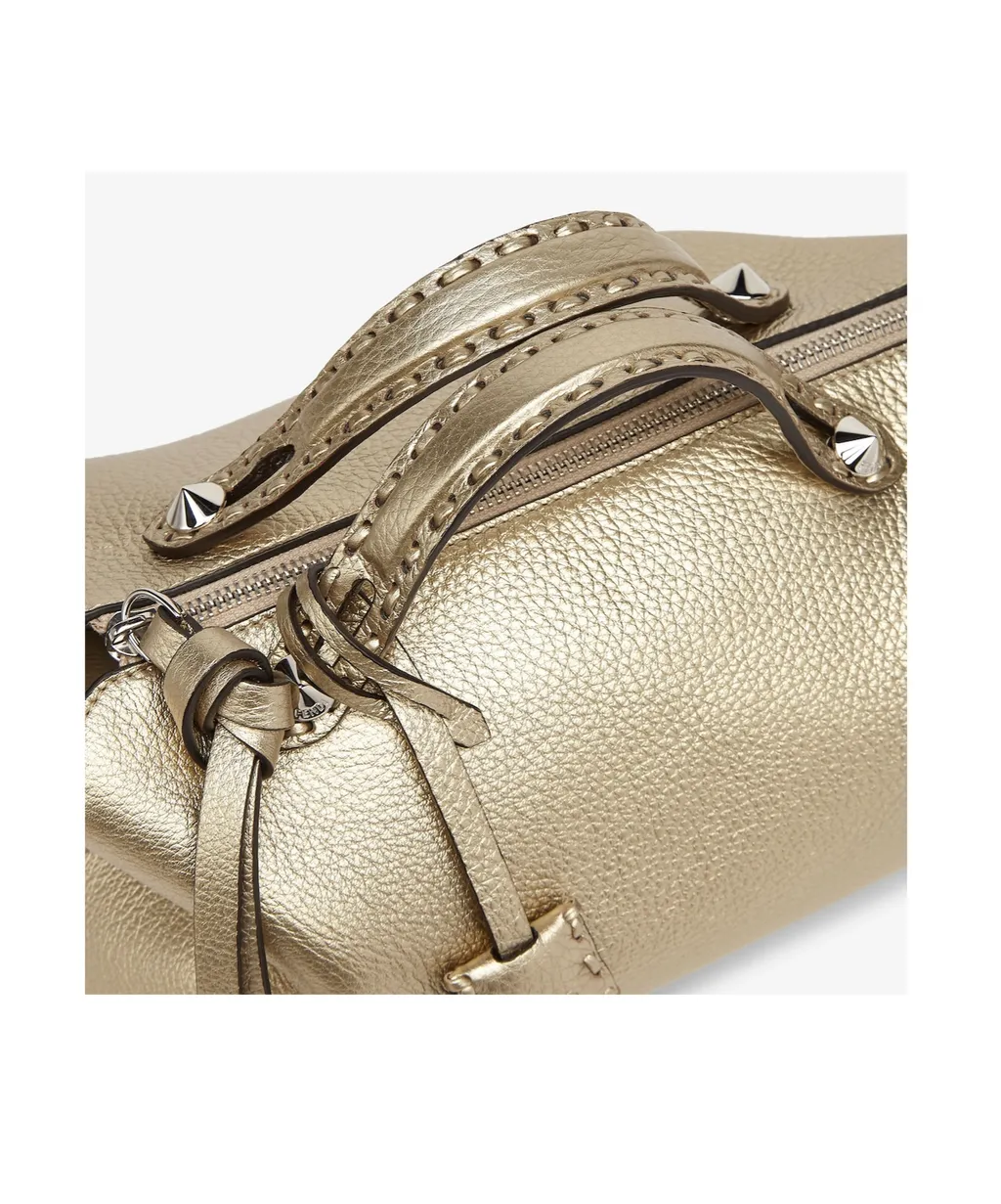 Champagne-Coloured Selleria Bag With 192 Hand-Sewn Topstitches