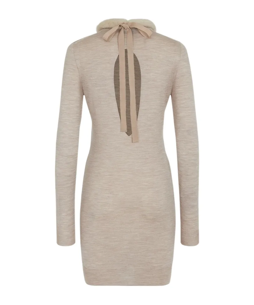 Long Sleeved Cut-Out Detailed Dress