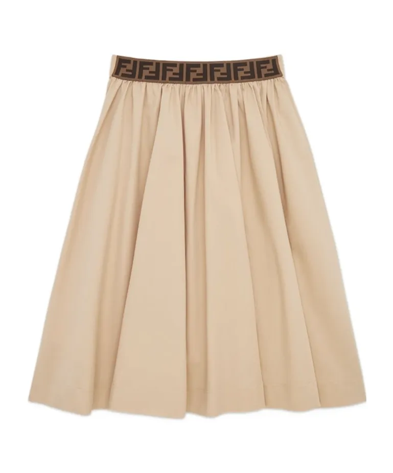 Stretch Gabardine Midi Skirt