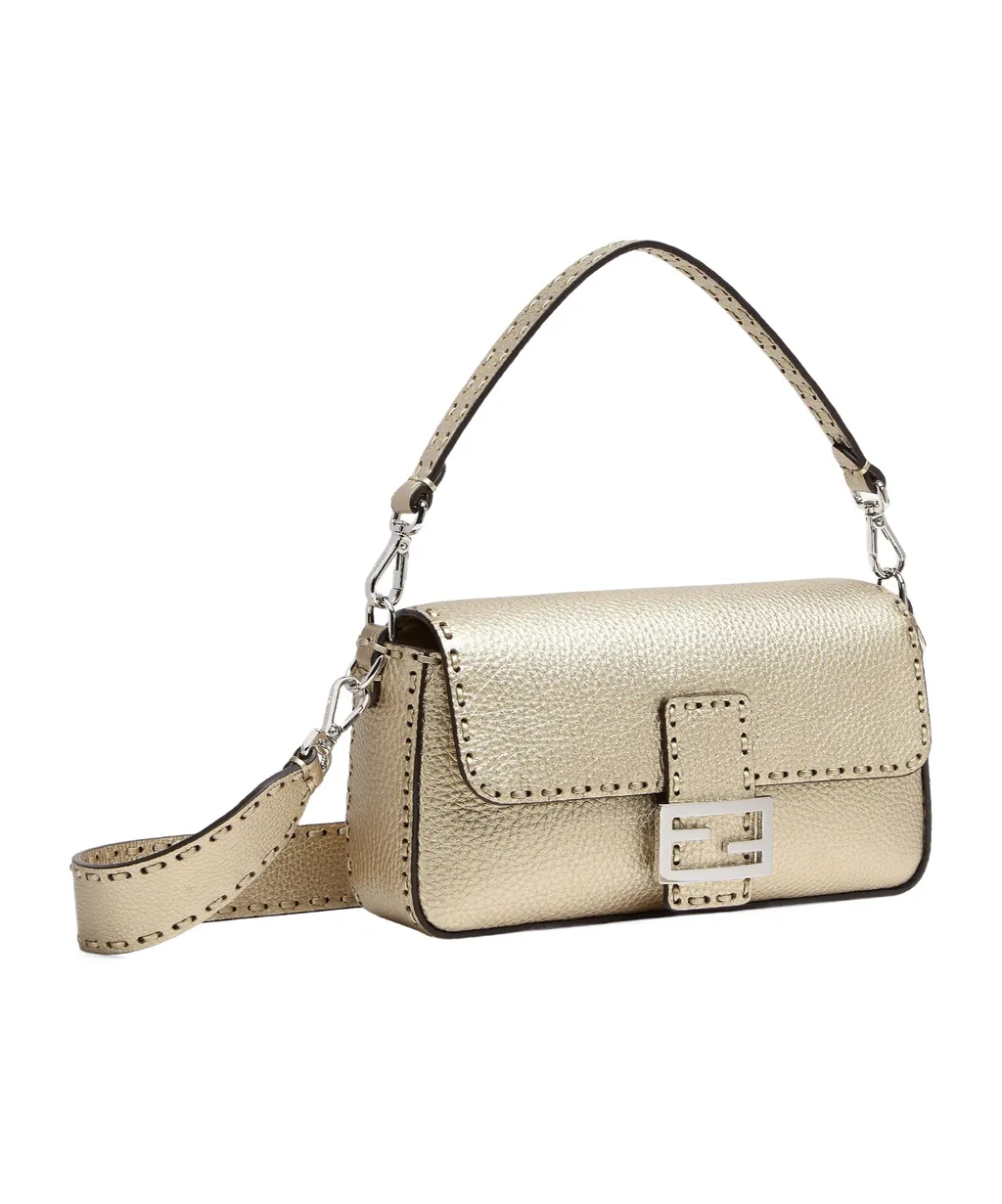 Topstitches Ff Buckled Baguette Bag