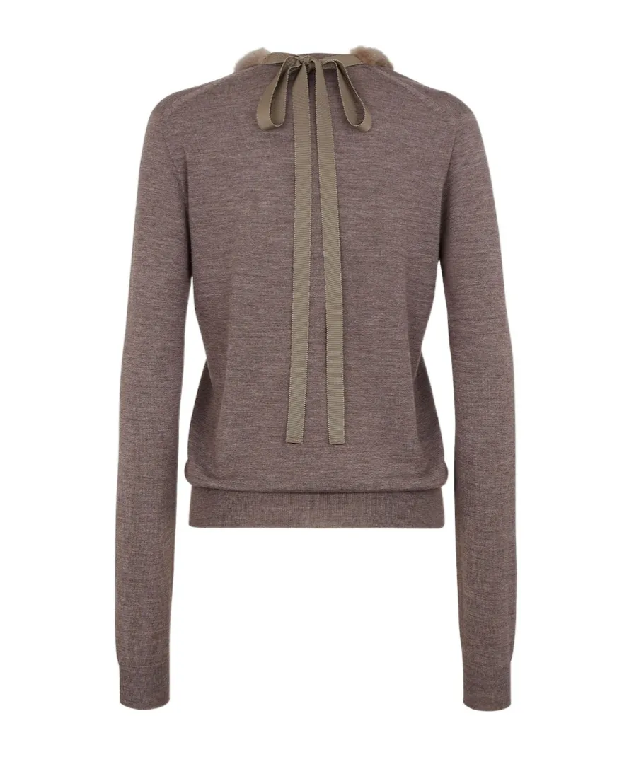 V-Neck Back Tied Jumper
