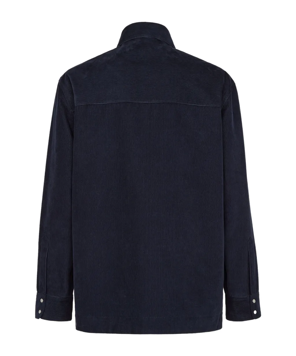 Collared Button-Up Corduroy Blouson