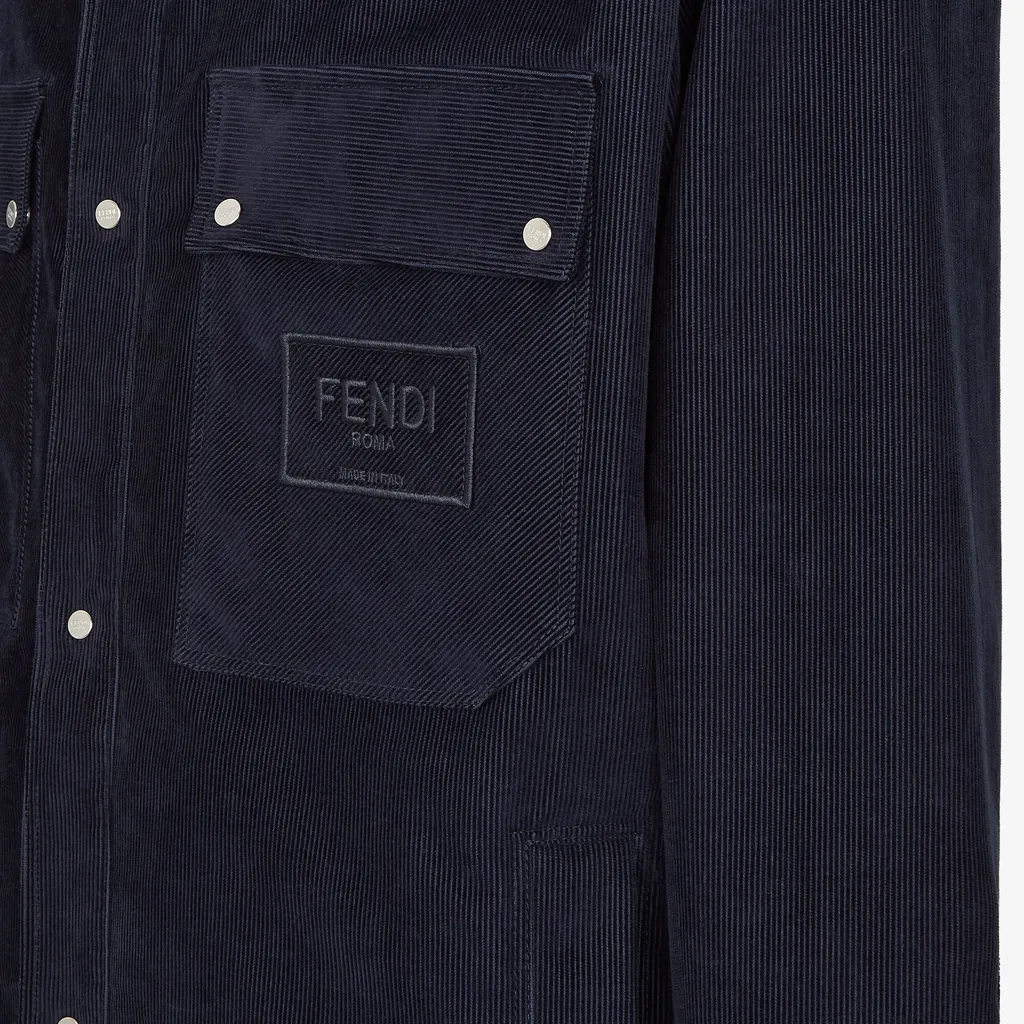 Collared Button-Up Corduroy Blouson