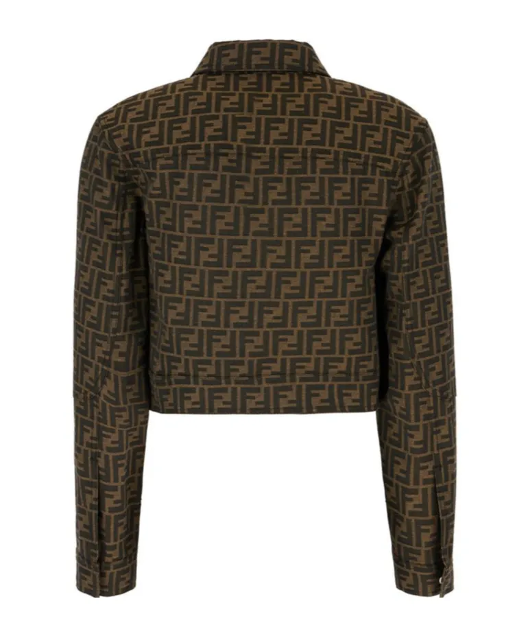 Ff Motif Cropped Shirt Jacket