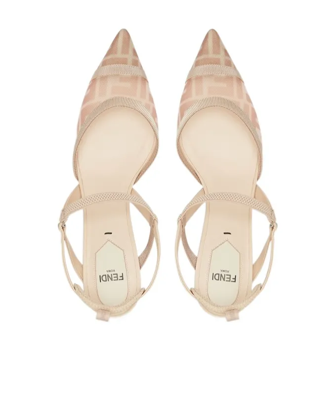 Monogrammed Pointed-Toe Pumps