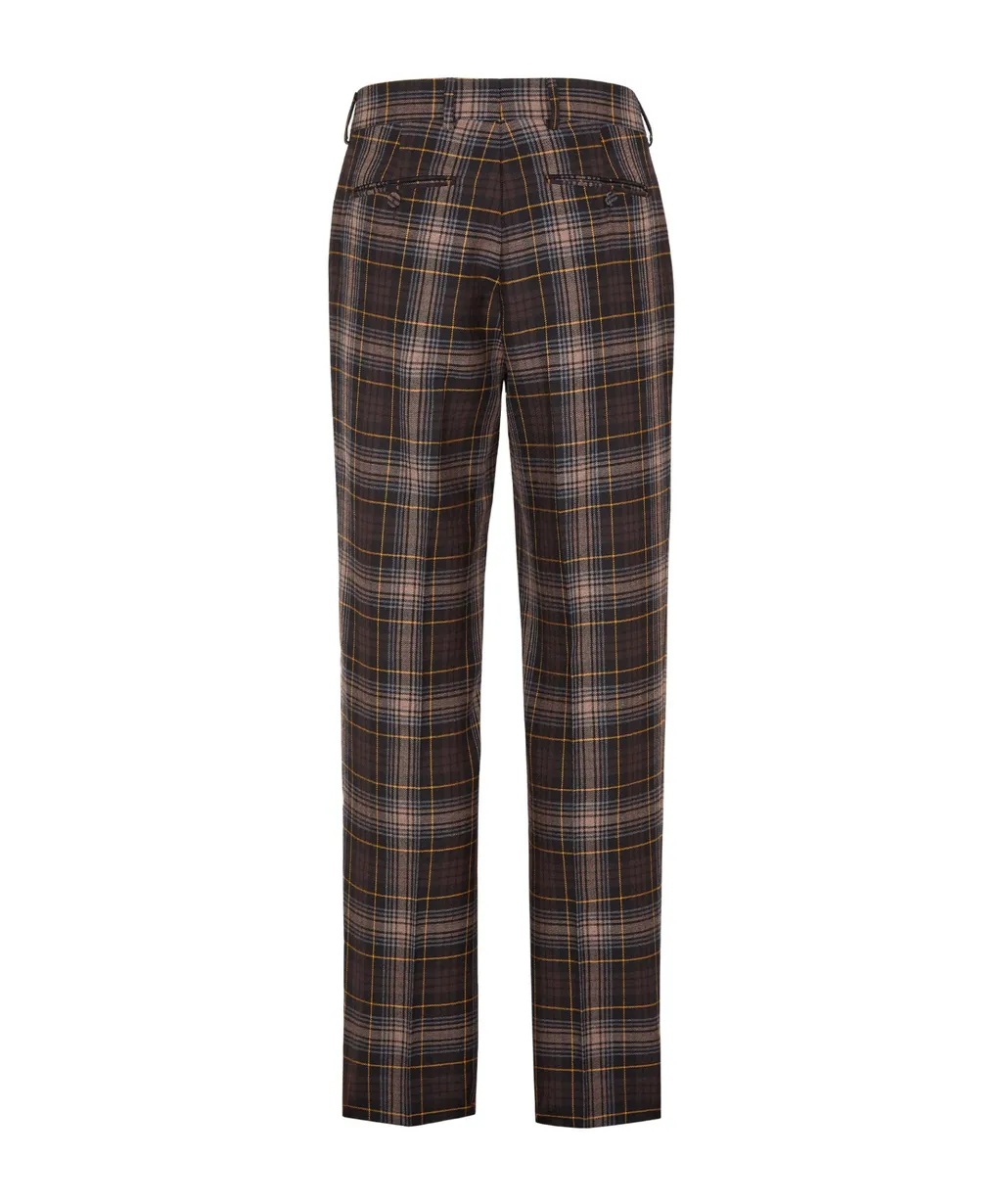 Tartan Tapered Leg Trousers