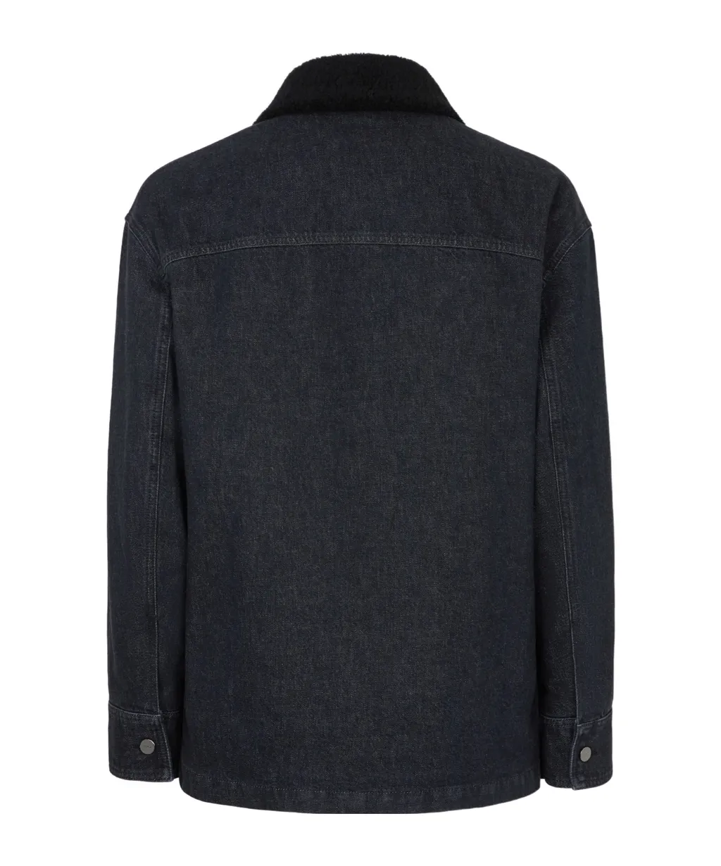 Logo Detailed Long Sleeved Denim Jacket