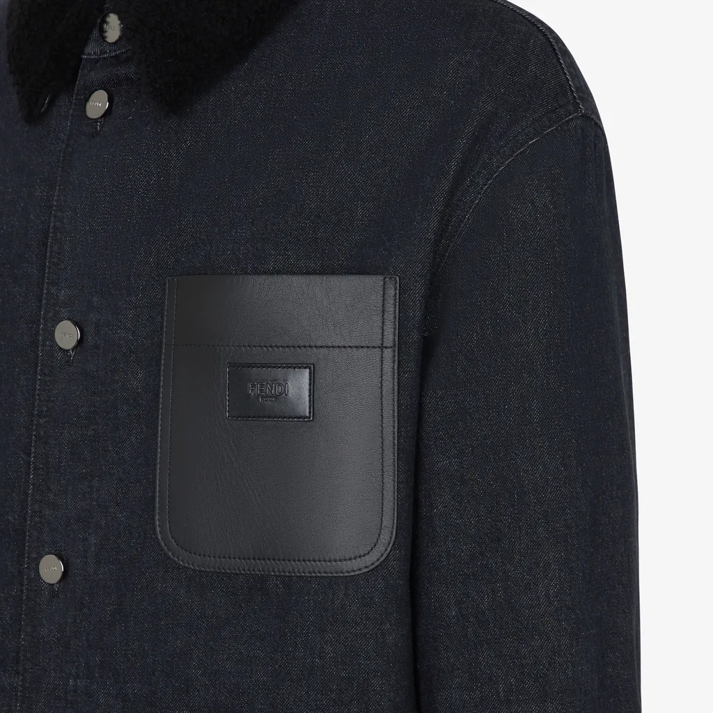 Logo Detailed Long Sleeved Denim Jacket