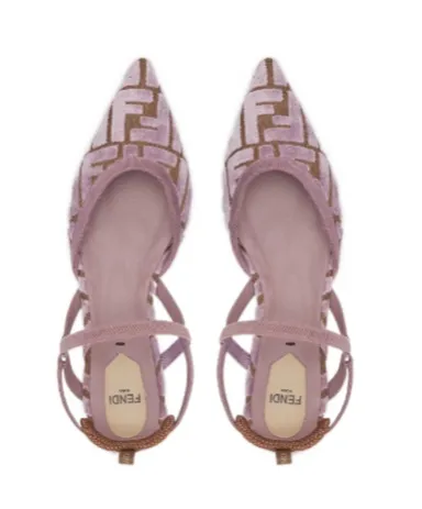 Ff Jacquard Pointed Toe Flats