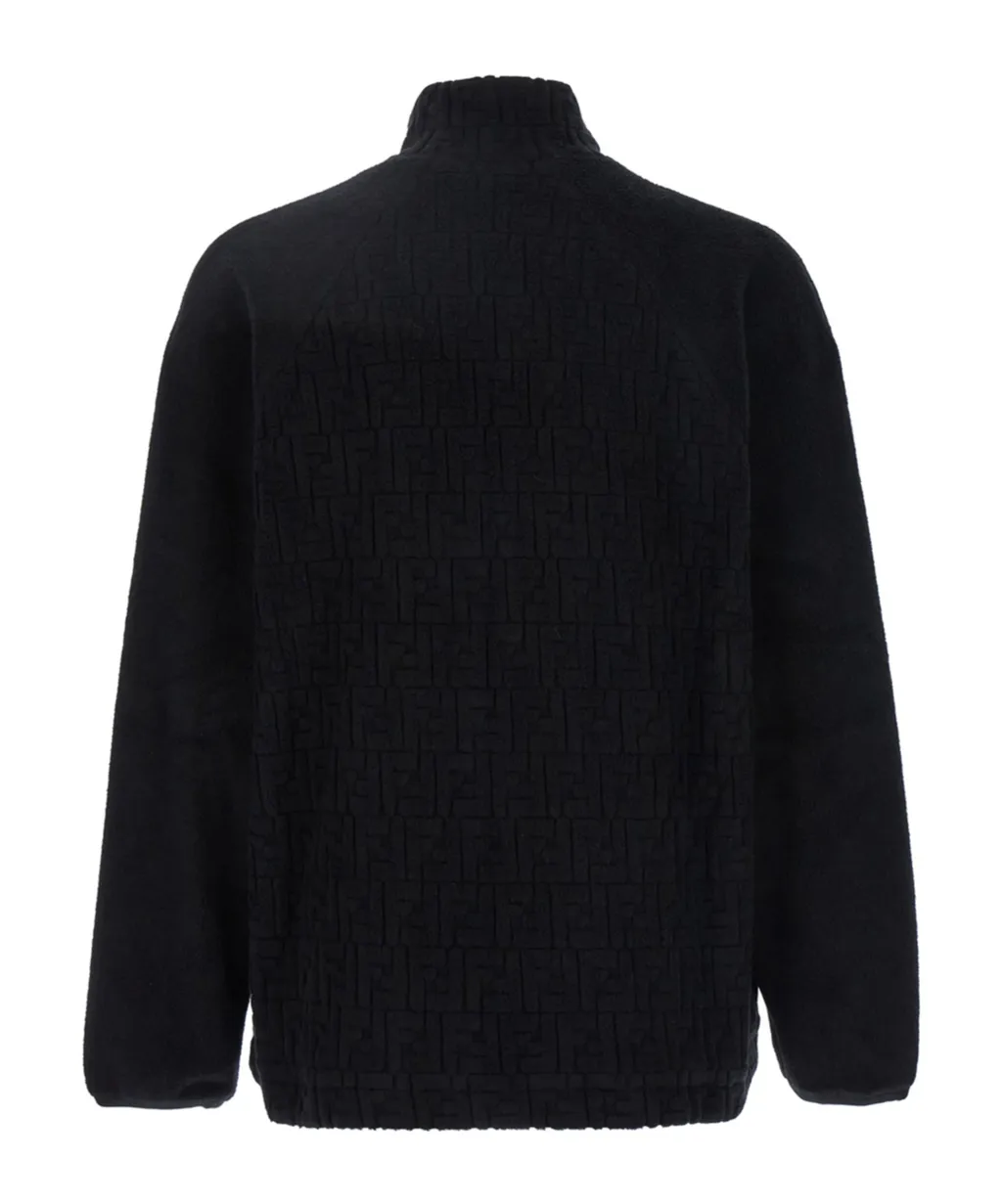 Ff Pattern High-Neck Zipped Sweatshirt