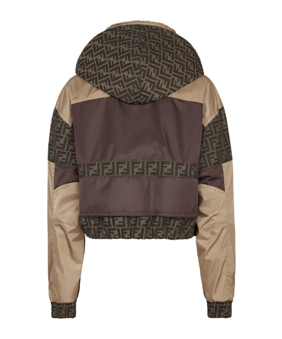 Panelled Monogrammed Button-Up Jacket