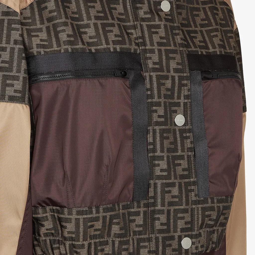 Panelled Monogrammed Button-Up Jacket