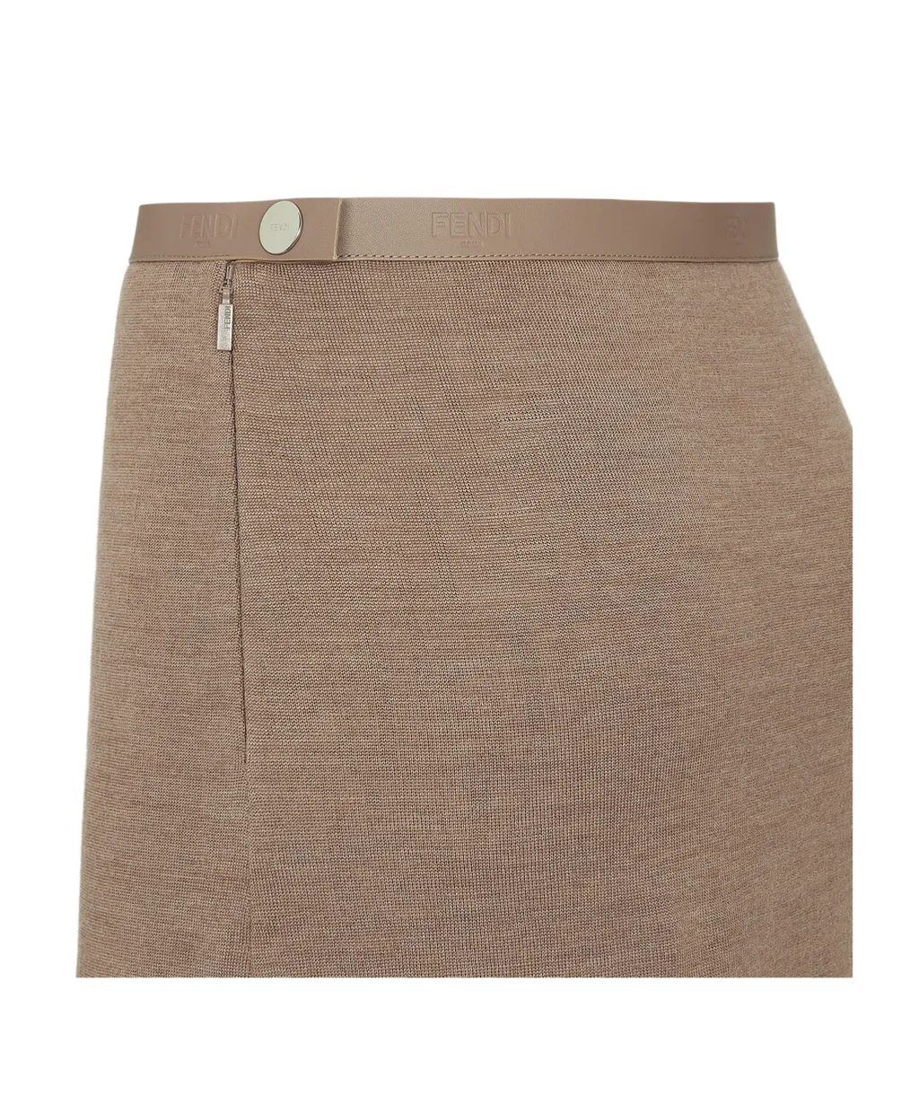 Slit Detailed Ribbed Skirt