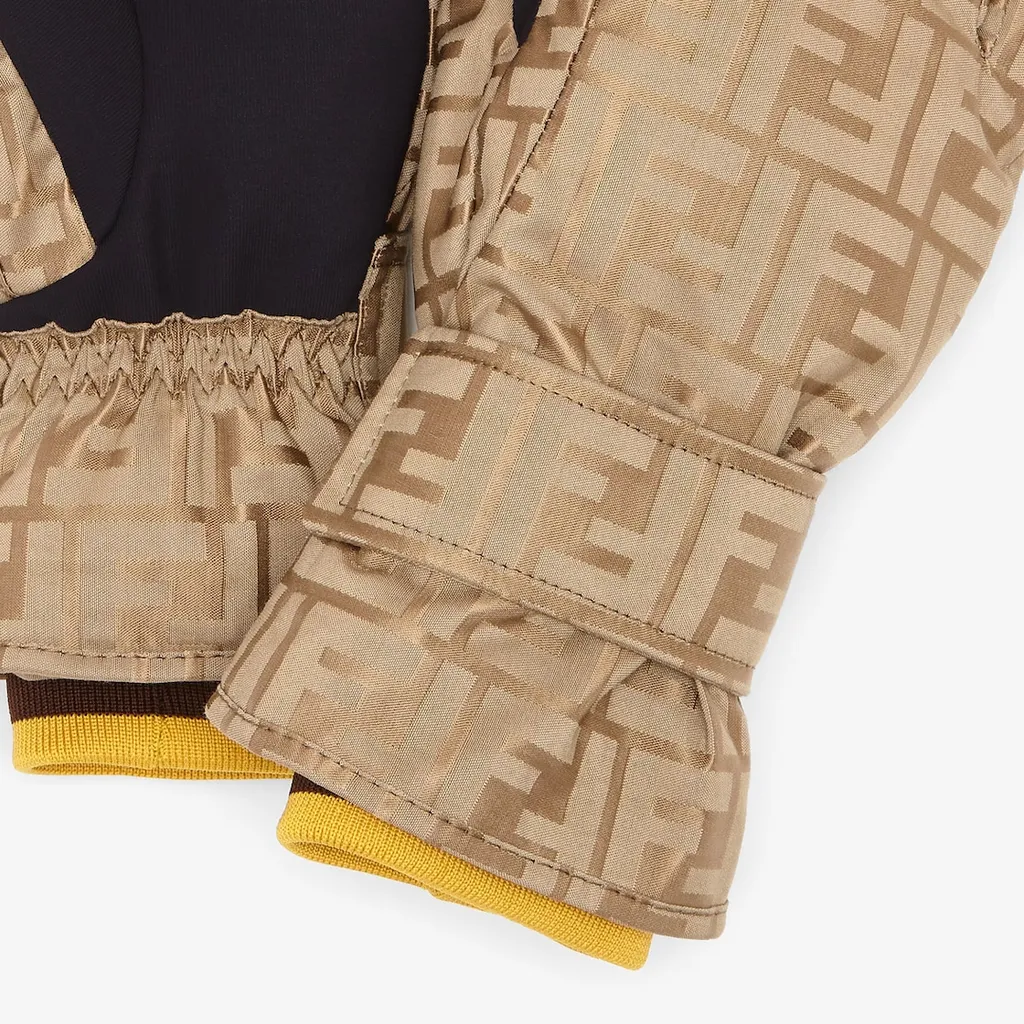 Monogrammed Panelled Gloves