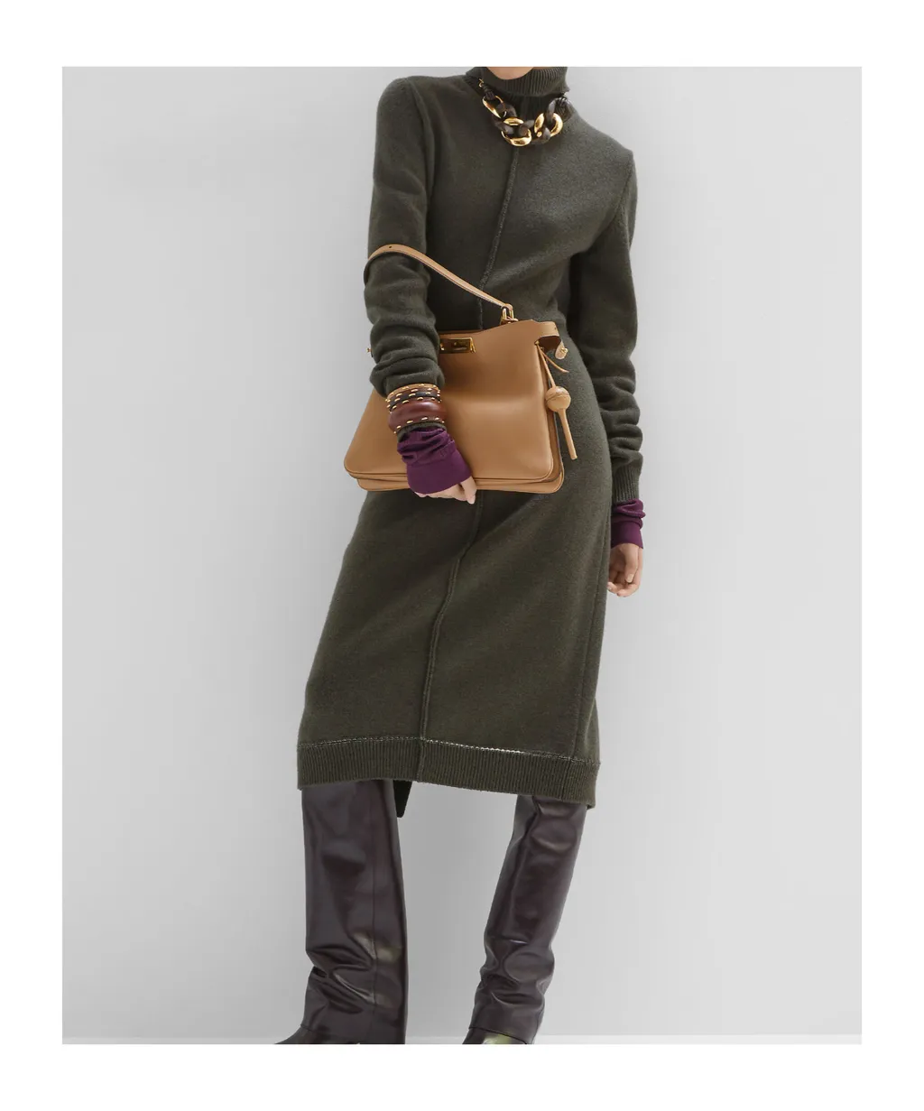 Turtleneck Long-Sleeve Dress