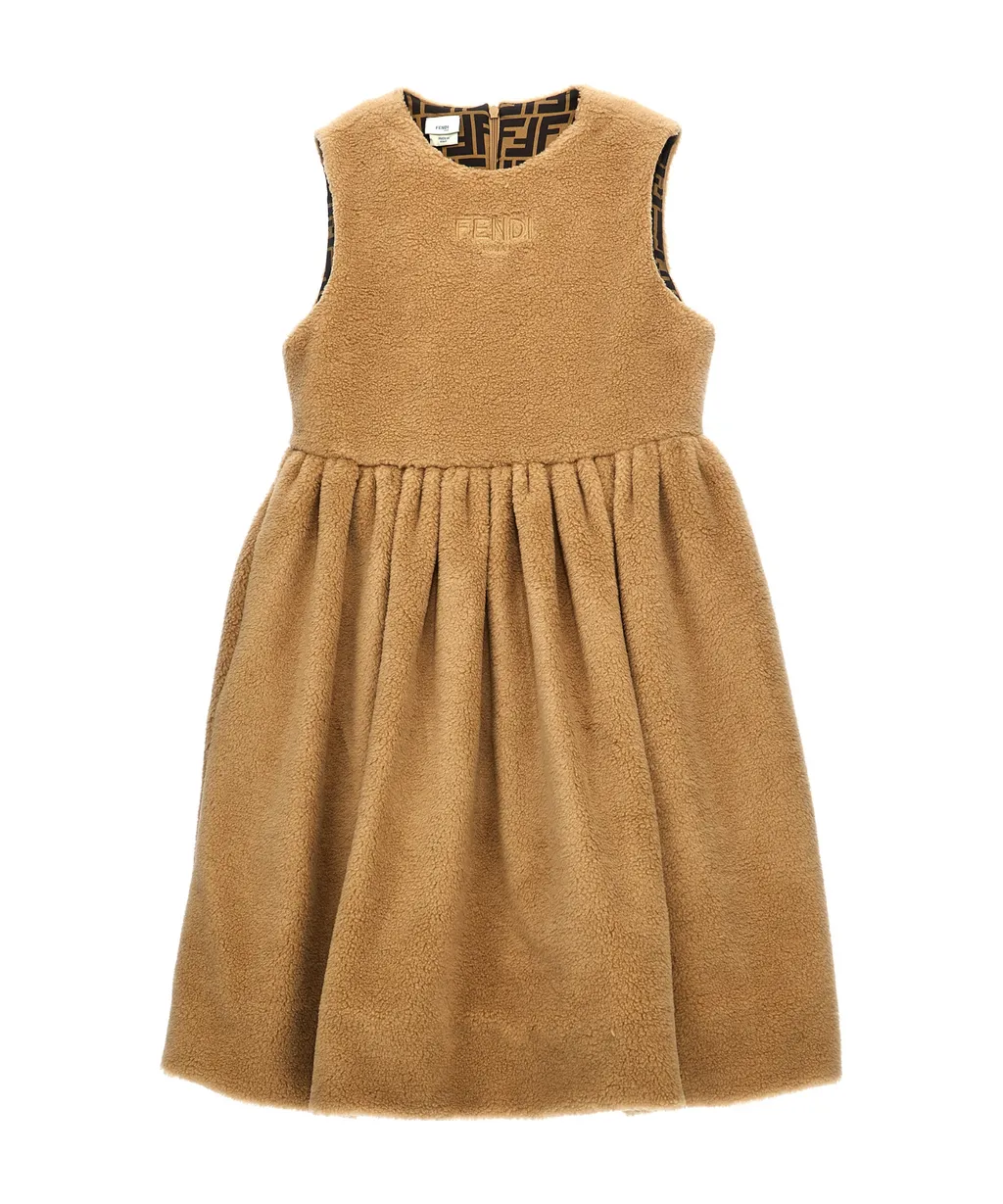 Logo Embroidered Sleeveless Dress
