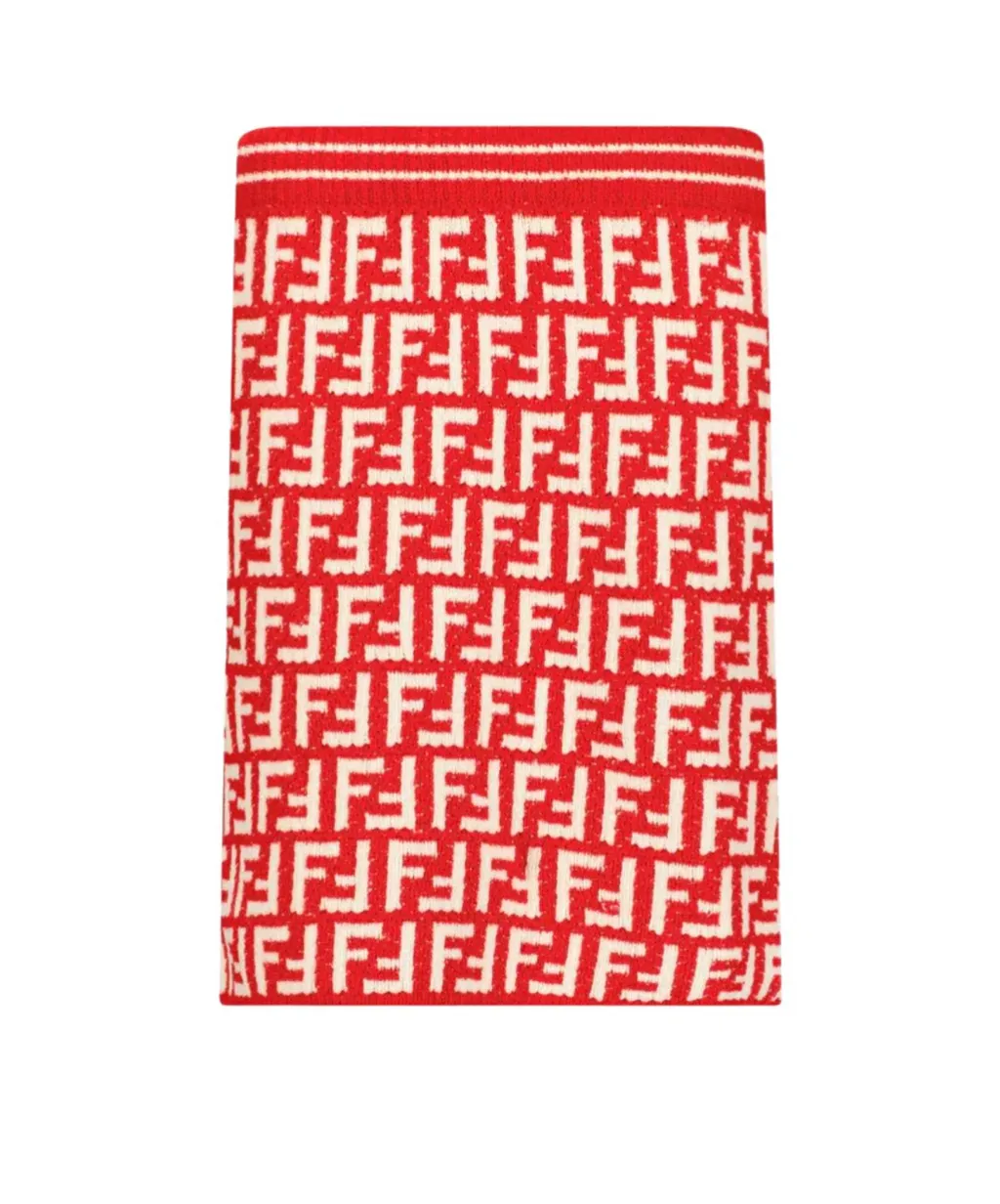 All-Over Ff Motif Intarsia Skirt