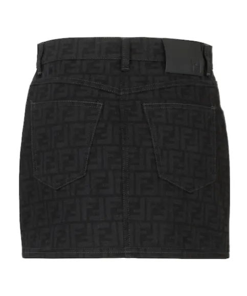 Logo Detailed Denim Mini Skirt
