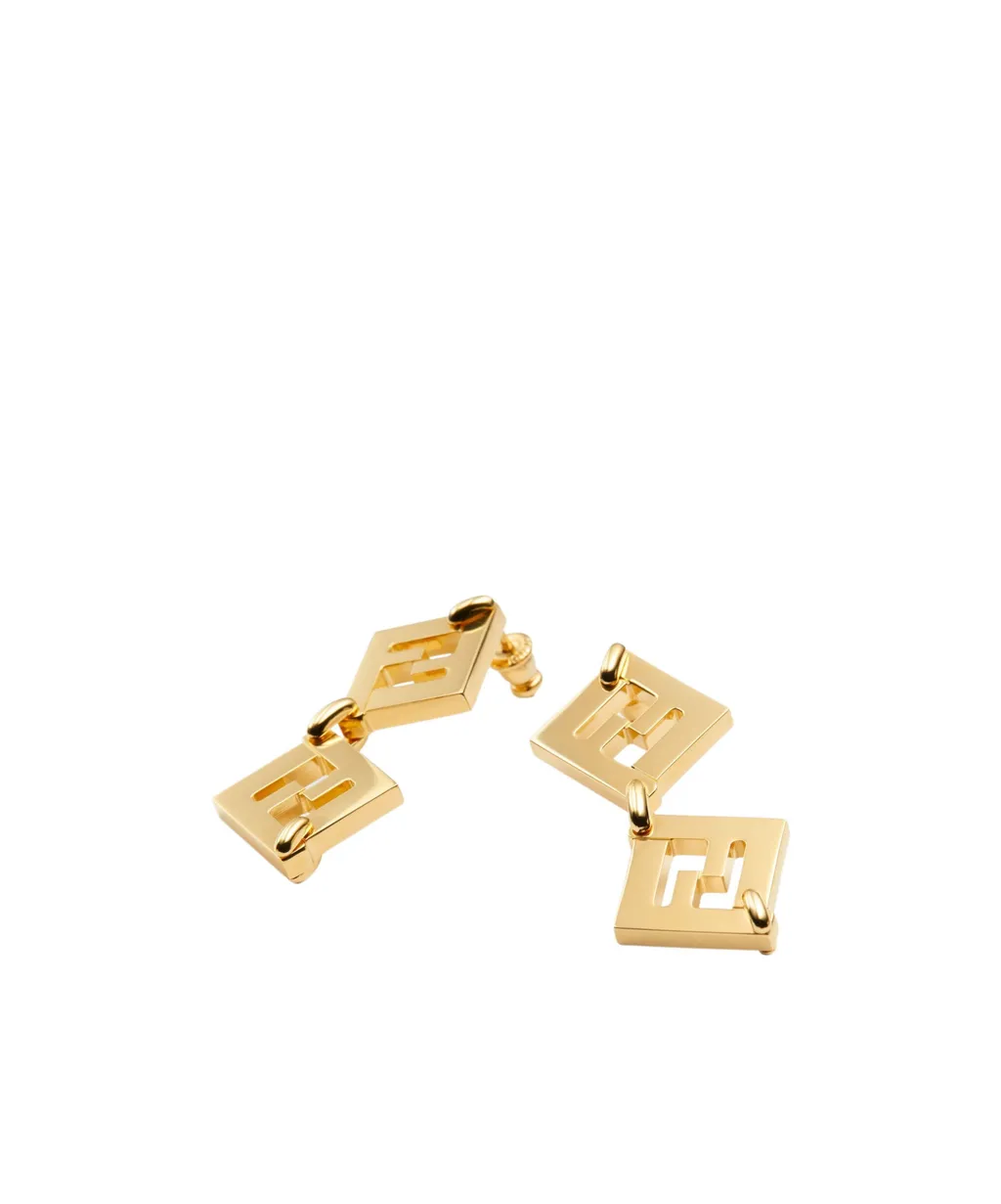 Forever Fendi Logo Plaque Earrings
