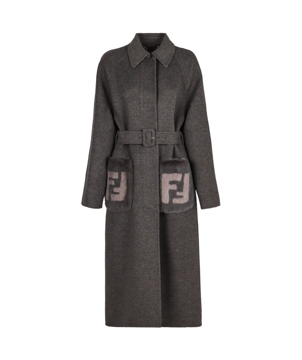 Double-Breasted Belted Midi Coat