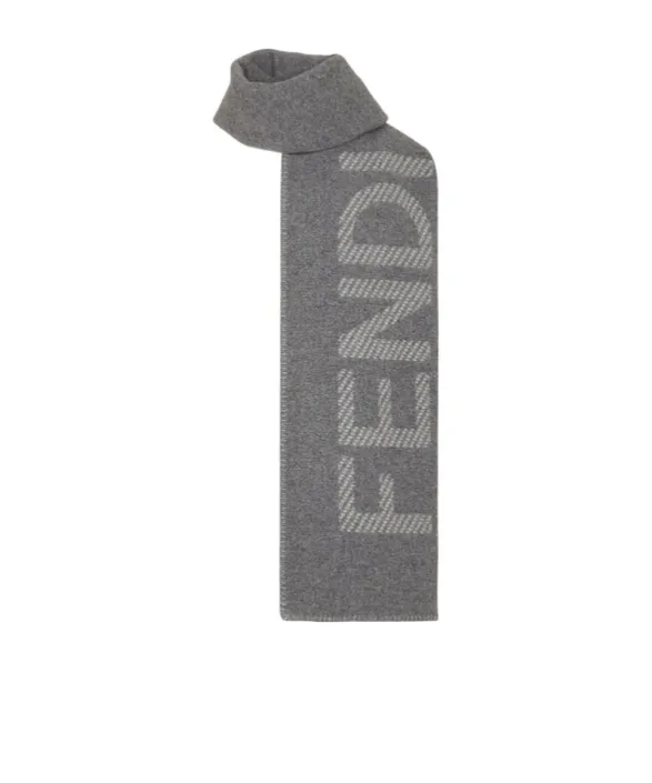 Logo Jacquard Finished-Edge Scarf