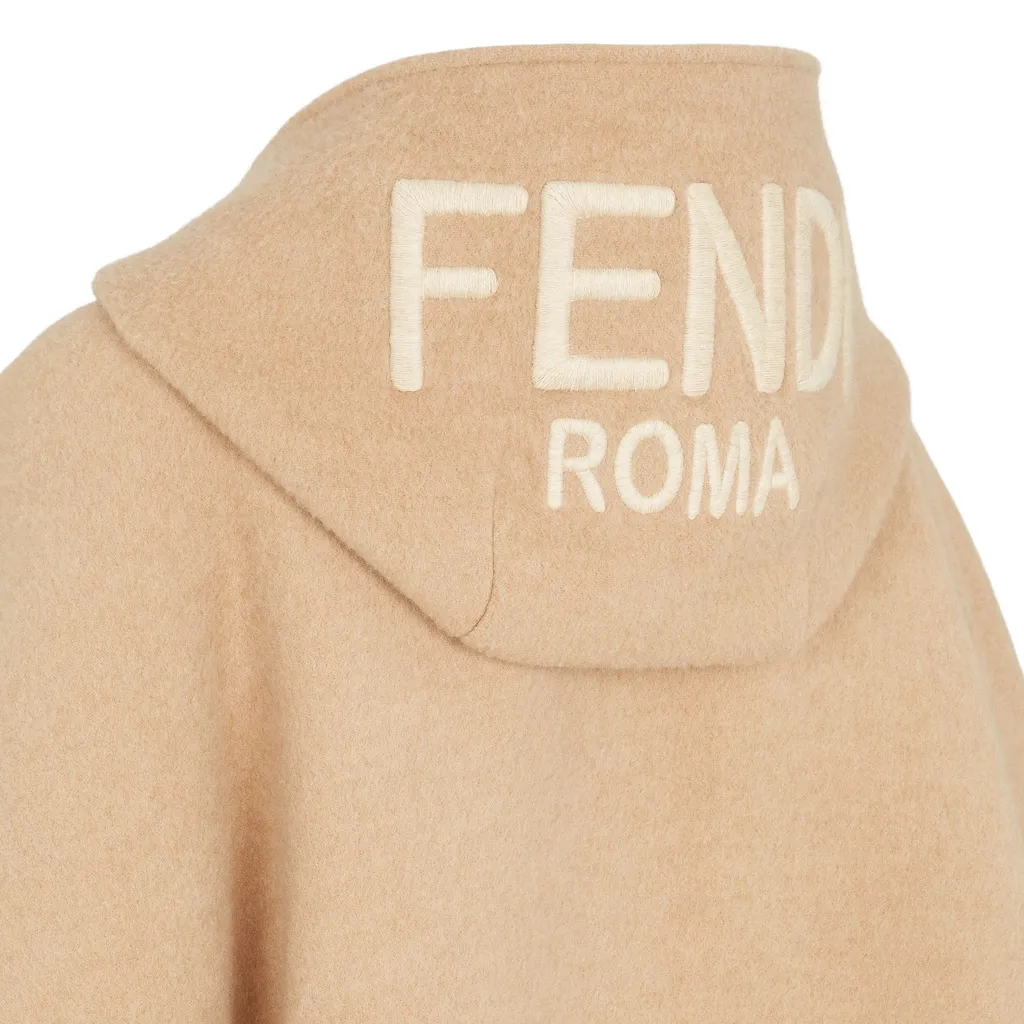 Logo Embroidered Cape Jacket
