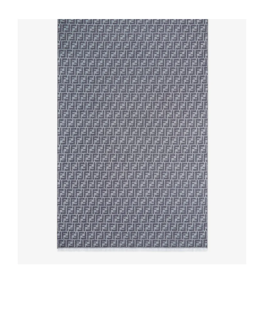 Ff Jacquard Frayed-Edge Scarf