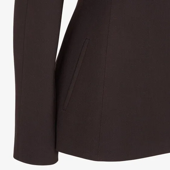 High-Neck Wrapped Tailored Jacket