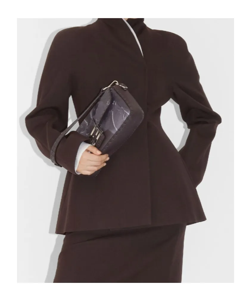 High-Neck Wrapped Tailored Jacket