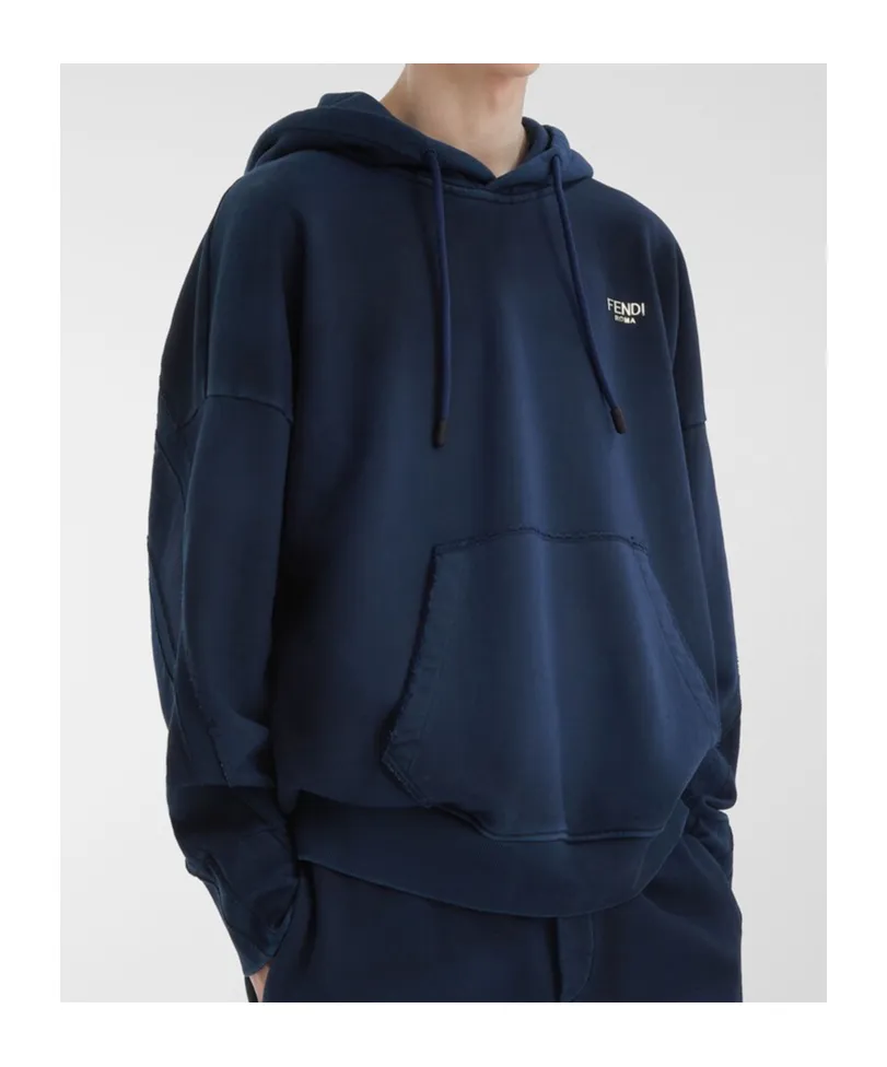Logo Lettering Drawstring Hoodie