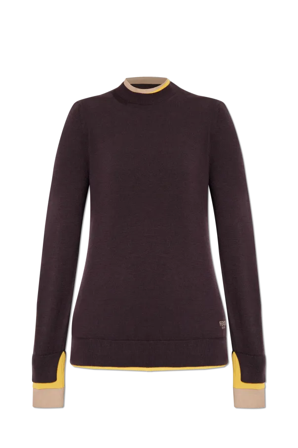 Logo Jacquard Layered-Trim Jumper
