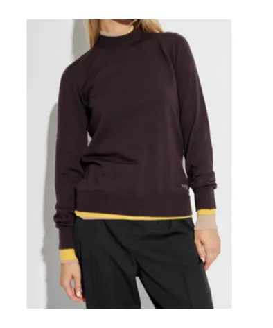 Logo Jacquard Layered-Trim Jumper
