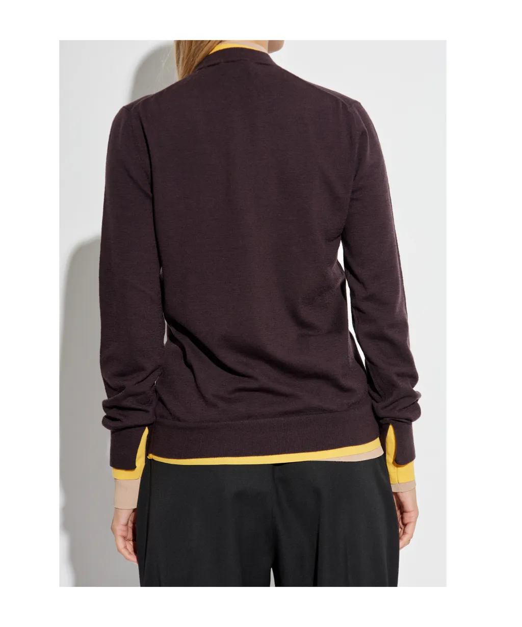 Logo Jacquard Layered-Trim Jumper