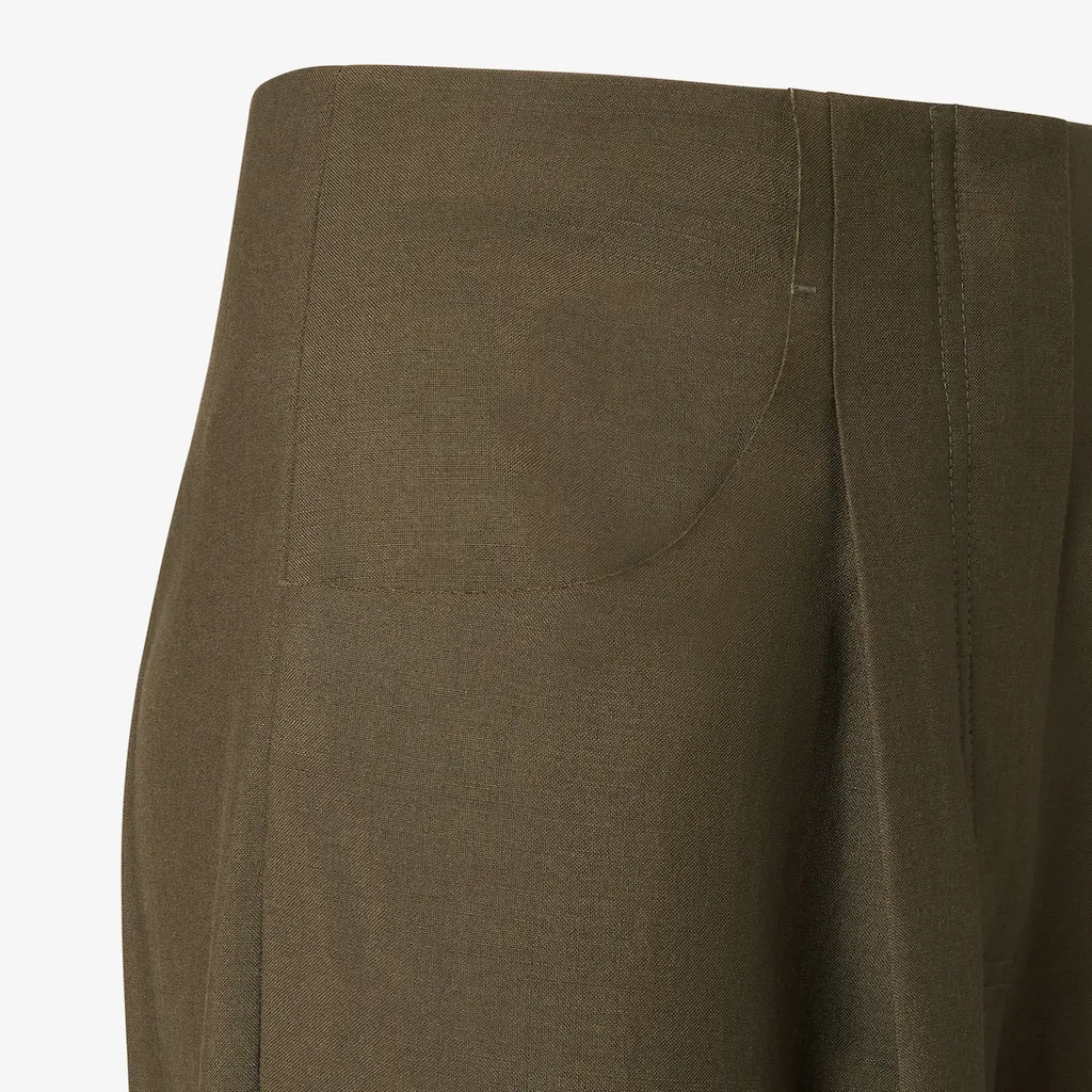 Wide-Leg Pleated Trousers