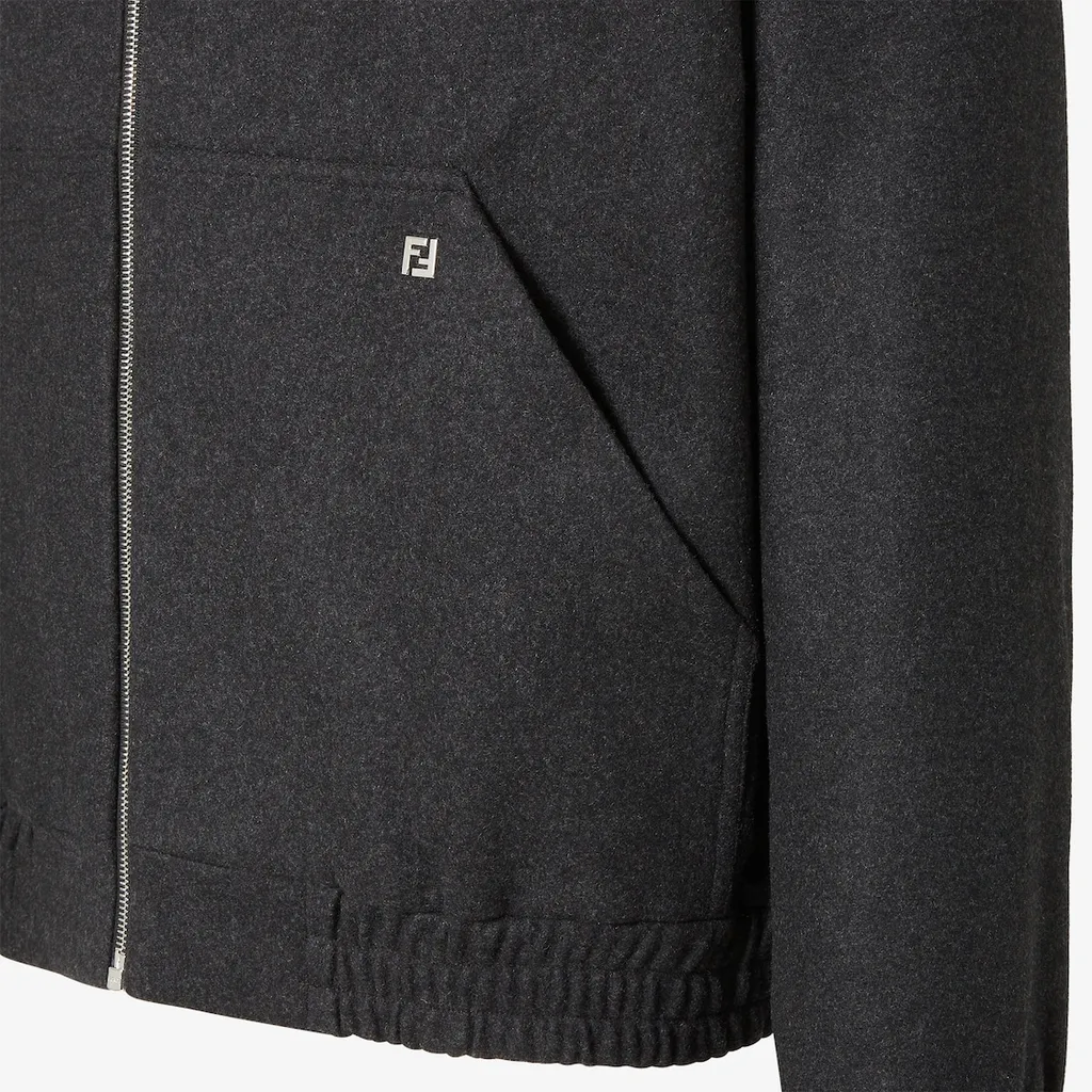 Ff Plaque Zip-Up Hoodie
