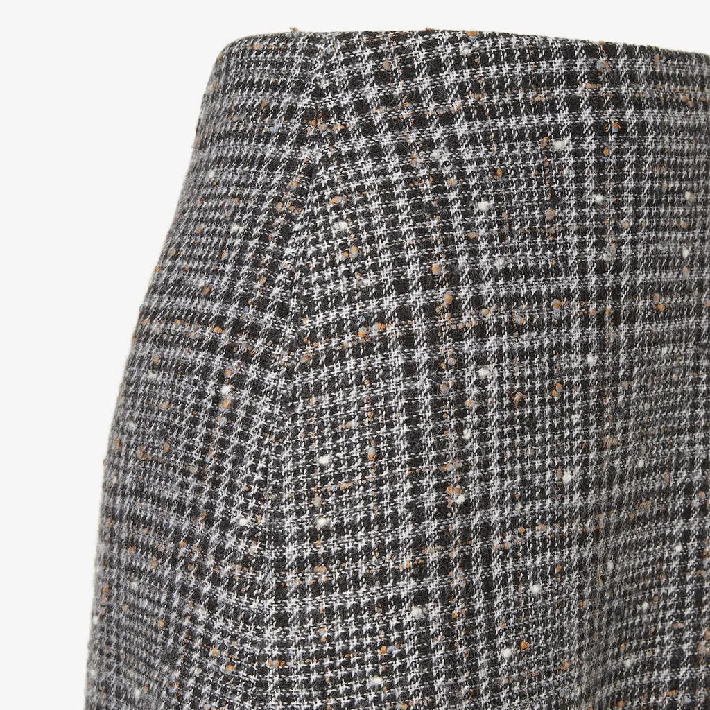 Embellished Flared Tweed Midi Skirt