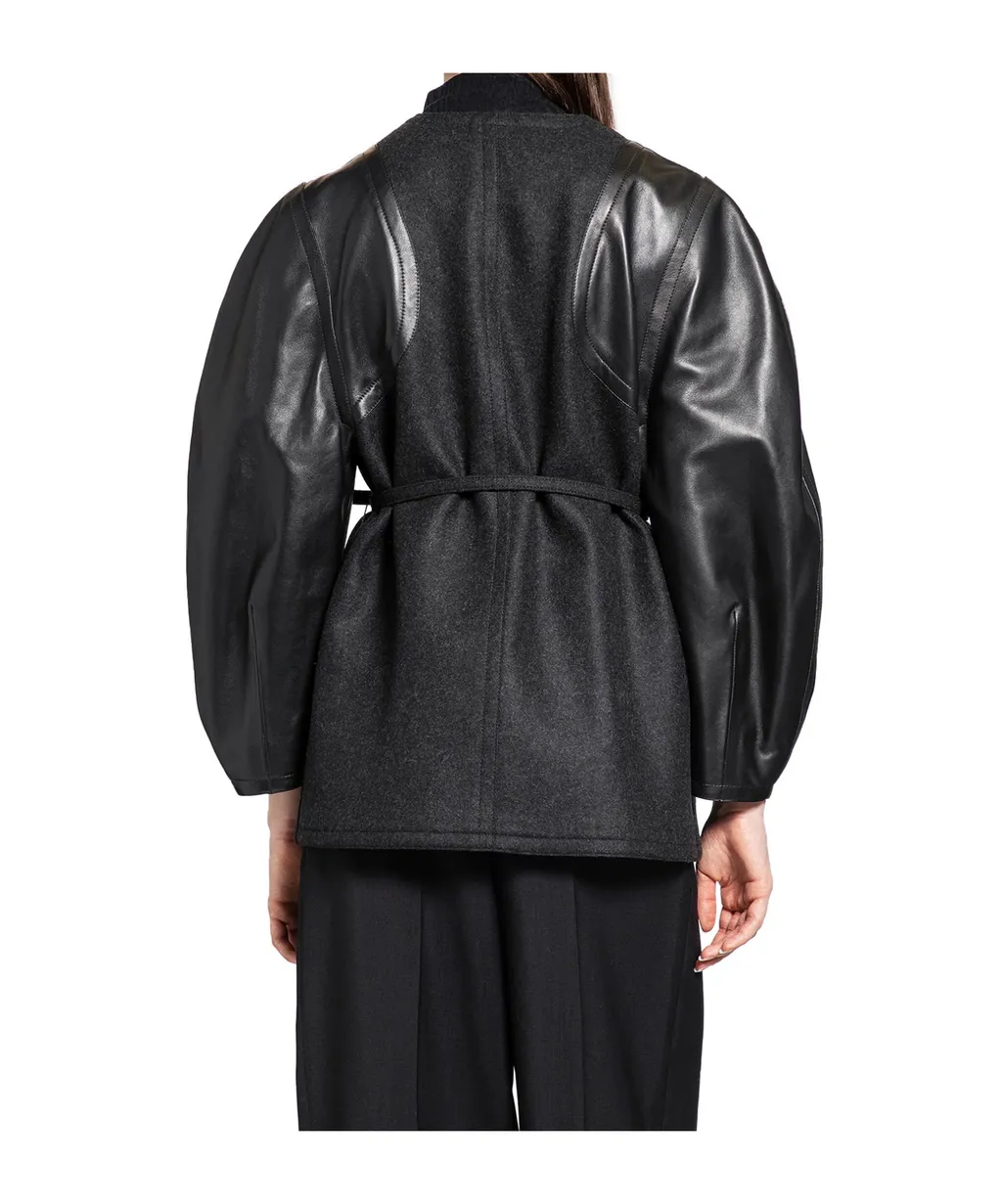 Single-Breasted Crewneck Jacket